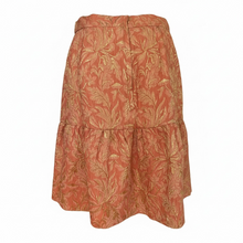 Load image into Gallery viewer, NWT Dolce & Gabbana Metallic Leaf Brocade Tiered Skirt 42 (10US) Coral-Pink/Gold