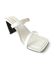 Load image into Gallery viewer, NWT Bamboo Women's Square Toe Two Strap Open Toe Block Heels Sandals White Various Sizes