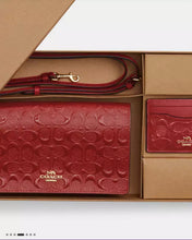 Load image into Gallery viewer, Coach Boxed Anna Foldover Clutch Crossbody And Card Case Set In Leather