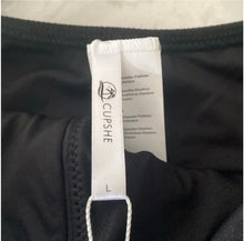 Load image into Gallery viewer, Cupshe Women's Swimwear Black Ruffled One Piece Swimsuit Neckline Monokini L