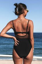 Load image into Gallery viewer, Cupshe Romantic/Feminine Mesh Wrap Front Cutout One Piece Swimsuit Black M