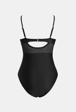 Load image into Gallery viewer, Cupshe Romantic/Feminine Mesh Wrap Front Cutout One Piece Swimsuit Black M