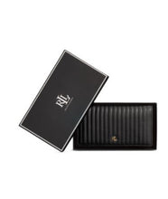 Load image into Gallery viewer, Lauren Ralph Lauren Quilted Nappa Leather Slim Wallet in Gift Box Black