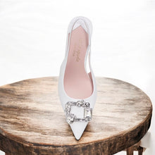 Load image into Gallery viewer, Kate spade NY Renata Leather Embellished Slingback Pumps True White 7.5B