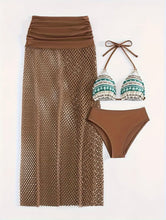 Load image into Gallery viewer, AD Tribal Print 3 Piece Set Bikini, SIZE L