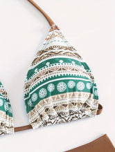 Load image into Gallery viewer, AD Tribal Print 3 Piece Set Bikini, SIZE L