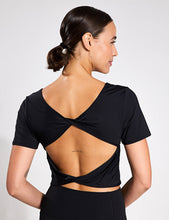 Load image into Gallery viewer, Nike One Classic Dri-FIT Short-Sleeve Cropped Twist Top - Black L