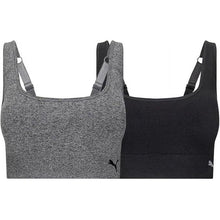 Load image into Gallery viewer, Puma Convertible Sports Bra 2 Pack Grey & Black M