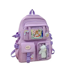 Load image into Gallery viewer, AD Travel Backpack, Multi-Pocket Waterproof College School Bag Lavender