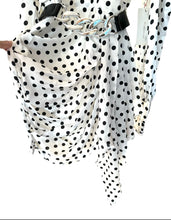 Load image into Gallery viewer, Rosevelvet Polka Dot Ruffle Dress with Belt Midi Dress M