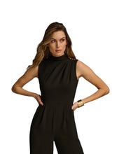 Load image into Gallery viewer, Donna Karan Women's Mock-Neck Sleeveless Straight-Leg Jumpsuit Black Size 12
