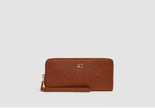 Load image into Gallery viewer, Coach C7184 Continental Wallet Crossgrain Leather 1941 Saddle