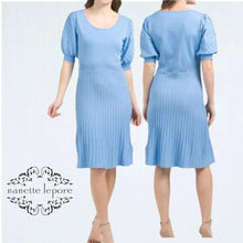 Load image into Gallery viewer, Nanette by Nanette Lepore Blue Pearl Sleeve Knit Dress L