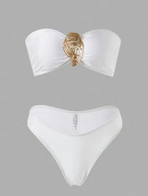 Load image into Gallery viewer, White swimsuit with a sophisticated, high-stretch French design and Sarong S