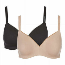 Load image into Gallery viewer, Calvin Klein Women's 2 Pack Lightly Lined Wirefree Bra, Black/Nude S