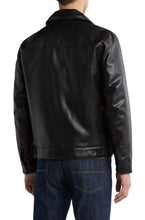 Load image into Gallery viewer, Michael Kors Kingbury Faux Leather Trucker Jacket Black XL