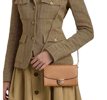 Load image into Gallery viewer, Lauren Ralph Lauren Leather Medium Adair Wallet Crossbody Summer Buff