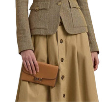 Load image into Gallery viewer, Lauren Ralph Lauren Leather Medium Adair Wallet Crossbody Summer Buff