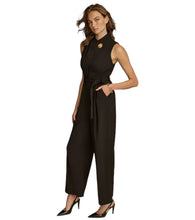 Load image into Gallery viewer, Donna Karan Women's Mock-Neck Belted Jumpsuit Bk 6