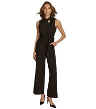 Load image into Gallery viewer, Donna Karan Women's Mock-Neck Belted Jumpsuit Bk 6