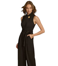 Load image into Gallery viewer, Donna Karan Women's Mock-Neck Belted Jumpsuit Bk 6