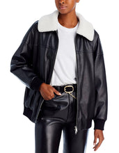 Load image into Gallery viewer, 4TH & RECKLESS sold by BHFO O Benson Womens Faux Fur Trim Heavy Bomber BK S