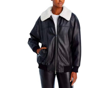 Load image into Gallery viewer, 4TH & RECKLESS sold by BHFO O Benson Womens Faux Fur Trim Heavy Bomber BK M