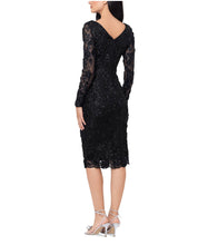 Load image into Gallery viewer, AQUA Long Sleeve Embroidered Dress - 100% Exclusive Black 4
