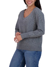 Load image into Gallery viewer, Lucky Brand Women's V-Neck Sweater Medium Heather Grey L