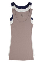 Load image into Gallery viewer, Felina Cotton Ribbed Tank Top 3-Pack Calm Seas L