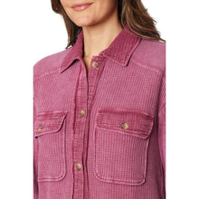 Load image into Gallery viewer, From Free People Briggs Women's Button Front Waffle Shirt Dark Pink M