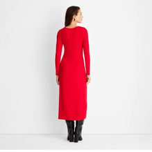 Load image into Gallery viewer, a new day Ribbed Long Sleeve Red Maxi Dress M