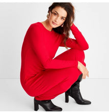 Load image into Gallery viewer, a new day Ribbed Long Sleeve Red Maxi Dress M