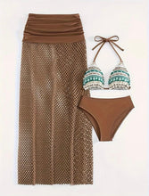 Load image into Gallery viewer, Andrea's Deals Tribal Print 3 Piece Set Bikini, SIZE L