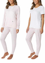 Load image into Gallery viewer, Eddie Bauer Women's 3 Piece Ultra Soft Hacci Lounge PJ Set Pink S