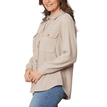 Load image into Gallery viewer, From Free People Briggs Women's Button Front Waffle Shirt Tan M