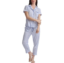 Load image into Gallery viewer, Karen Neuburger Women's Notch Collar 2-piece PJ Set Blue M