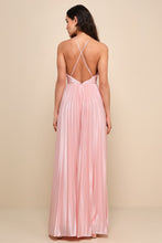 Load image into Gallery viewer, Lulus Elaborate Charm Light Pink Satin Pleated Backless Maxi Dress S