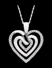 Load image into Gallery viewer, Diamond Multi-Heart 18" Pendant Necklace (1/10 ct. t.w.) in Sterling Silver