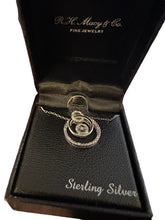 Load image into Gallery viewer, R H Macy & Co Diamond Triple Circle 18" Pendant Necklace (1/10 ct. t.w.)