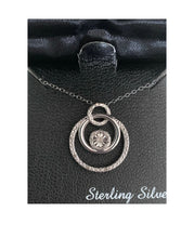 Load image into Gallery viewer, R H Macy & Co Diamond Triple Circle 18" Pendant Necklace (1/10 ct. t.w.)
