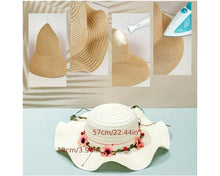 Load image into Gallery viewer, Andrea's Deals Breathable White Sun Hat with Ruffles Brim