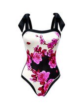 Load image into Gallery viewer, AD Floral Pattern 2 Piece Swimsuits Rose Red M