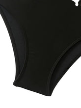 Load image into Gallery viewer, AD Two-piece Fashionable Bow One-piece Swimsuit, Solid Color Retro Skirt Black XL