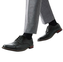 Load image into Gallery viewer, Bruno Marc Men's Classic Cap-Toe Formal Oxford Shoes 10 Black