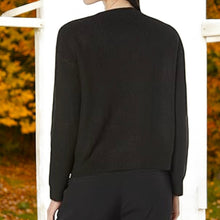 Load image into Gallery viewer, Calvin Klein Women's Sequin Crew Neck Long Sleeve Sweater Black L