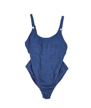 Load image into Gallery viewer, Shade & Shore Square Neck Pucker High Leg One Piece Swimsuit XS (0-2) Blue