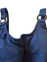 Load image into Gallery viewer, Shade & Shore Square Neck Pucker High Leg One Piece Swimsuit XS (0-2) Blue