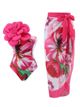 Load image into Gallery viewer, Music Festival European and American Two-piece Swimsuit Set Rose M Hot Pink