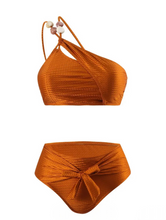 Load image into Gallery viewer, AD European and American Split Bikini w/Stones Swimwear Rust S